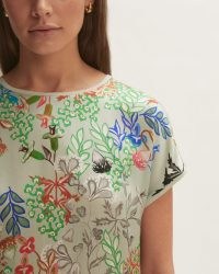 JIGSAW SILK FRONT SECRET GARDEN TEE / women’s feminine print tops / womens luxe style t-shirts / floral prints