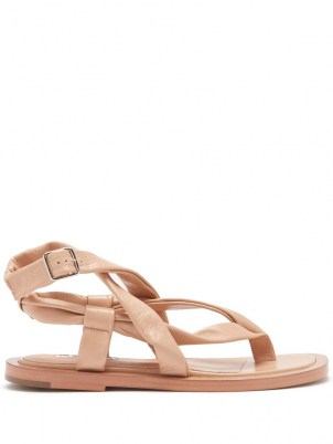 JIL SANDER Crossover-strap leather sandals / luxe strappy summer flats