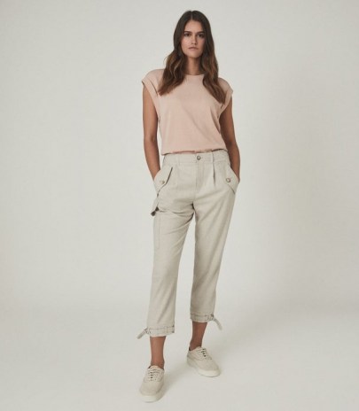 REISS THEA CAP SLEEVE TOP BLUSH / effortless style casual outfit / essential everyday tops - flipped