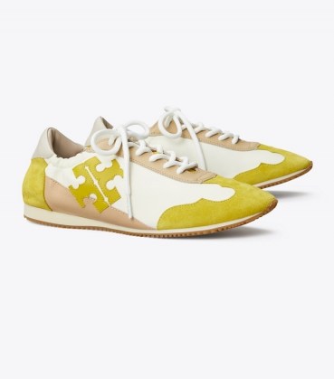 Tory Burch TORY SNEAKER New Ivory / Yellow | sports luxe trainers