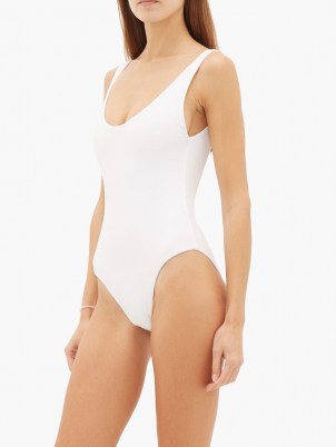 JADE SWIM Contour scoop-back swimsuit in white - flipped