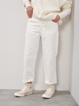 RAEY Dad organic-cotton baggy boyfriend jeans ~ white denim