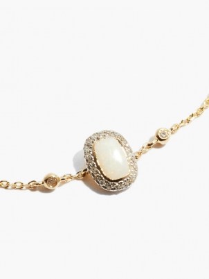 ANISSA KERMICHE October opal, diamond & 14kt gold bracelet ~ delicate birthstone bracelets ~ opals ~ luxe jewellery - flipped