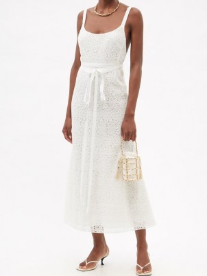 BROCK COLLECTION Tamara scoop-neck macramé-lace dress ~ romantic white summer occasion dresses - flipped