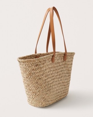 Abercrombie & Fitch Carryall Straw Tote Bag - flipped
