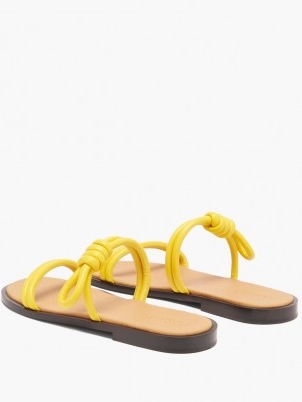 LOEWE Flamenco knotted yellow leather flat sandals