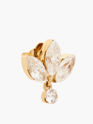 MARIA TASH Lotus diamond & 18kt gold single earring ~ luxe floral jewellery