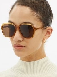 CELINE EYEWEAR Oversized square acetate sunglasses / womens large vintage style sunnies / 70s style accessories
