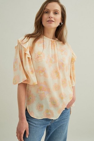 Stella Nova Eun Blouse / floral print blouses / wide floaty sleeves / womens romantic tops - flipped