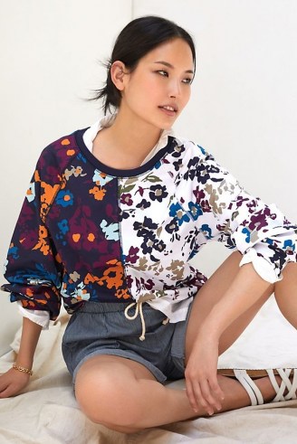Maeve Puff-Sleeved Sweatshirt / womens floral sweatshirts - flipped