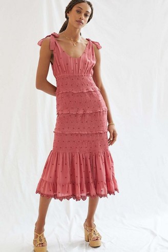 Forever That Girl Embroidered Midi Dress Pink - flipped