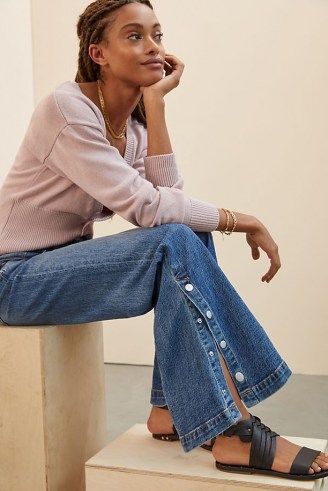 Pilcro Darted Wide-Leg Jeans | womens retro denim | casual vintage style fashion | flares - flipped