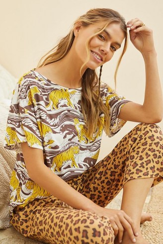 ANTHROPOLOGIE Dreamer Tee / womens animal print pyjama tops / women’s sleepwear / PJs - flipped