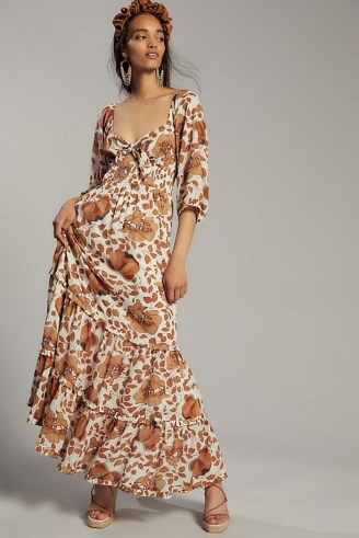 ANTHROPOLOGIE Tiered Floral Maxi Dress ...