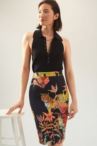 Michelle Morin Tiger Knit Mini Skirt / animal print skirts - flipped