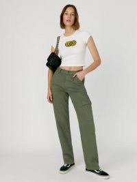 REFORMATION Bailey High Rise Utility Pant in Army ~ womens casual green pocket detail trousers ~ women’s utilitarian inspired fashion