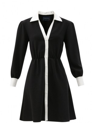 JULIE DE LIBRAN Fanélie wool shirt dress ~ chic long sleeve spread collar fitted waist dresses ~ womens on-trend designer fashion
