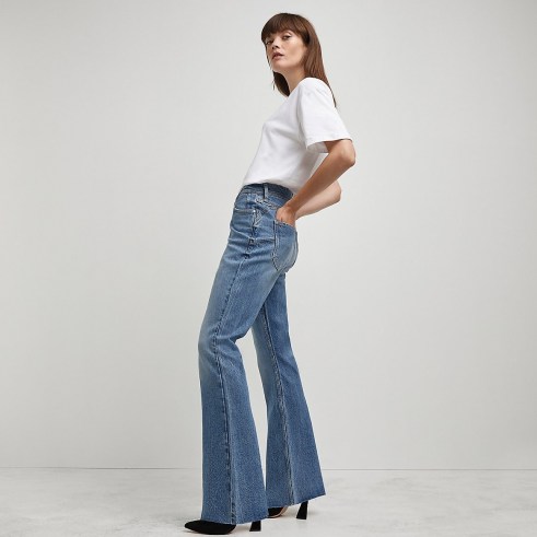 River Island Blue Amelie mid rise flared jeans | womens denim flares