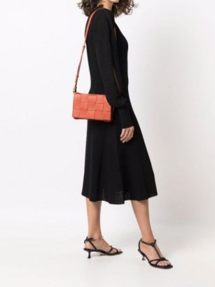 Bottega Veneta Cassette shoulder bag in maple orange ~ womens woven design handbags