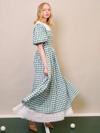 SISTER JANE DREAM Advantage Check Maxi Dress / romantic checked overlay dresses / womens vintage style fashion