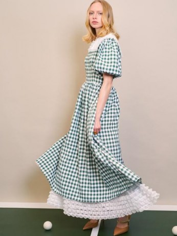 SISTER JANE DREAM Advantage Check Maxi Dress / romantic checked overlay dresses / womens vintage style fashion - flipped