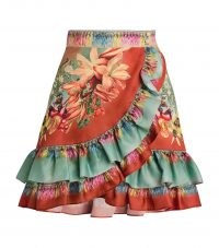 ETRO Cotton Ruffle-Detail Skirt / ruffled floral print skirts