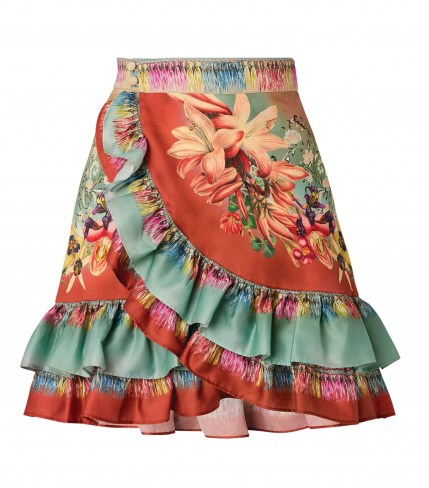 ETRO Cotton Ruffle-Detail Skirt / ruffled floral print skirts - flipped