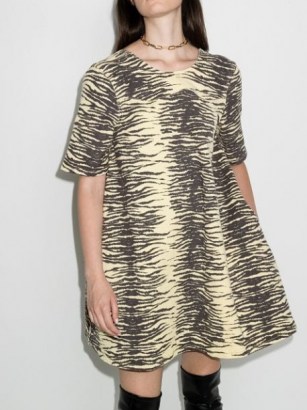 GANNI open back tiger print dress / animal print dresses / low scoop back / flared silhouette - flipped