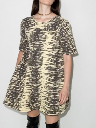 GANNI open back tiger print dress / animal print dresses / low scoop back / flared silhouette