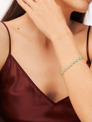 IRENE NEUWIRTH Chrysoprase & 18kt gold bracelet ~ womens fine jewellery ~ luxe green stone bracelets - flipped