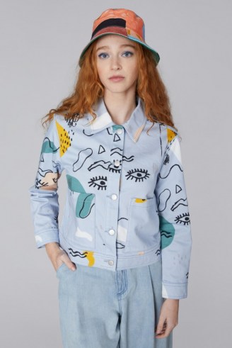 gorman x Ellen Rutt INCOMPLETE THOUGHT JACKET – womens organic cotton denim abstract print jackets