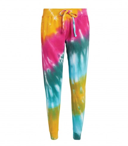 LA DETRESSE Strawberry Fields Sweatpants / womens multicoloured cuffed leg joggers / cuff hem jogging bottoms