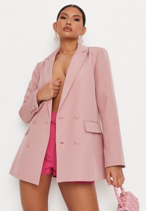 MISSGUIDED lilac tailored longline blazer ~ womens on trend double breasted jackets ~ women’s fashionable blazers ~ colours for summer clothing - flipped