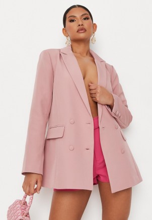 MISSGUIDED lilac tailored longline blazer ~ womens on trend double breasted jackets ~ women’s fashionable blazers ~ colours for summer clothing
