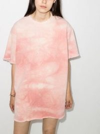 Marques’Almeida tie-dye T-shirt organic cotton dress ~ pink short sleeve tee dresses
