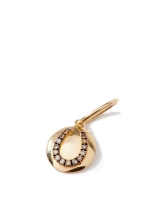 ROSA DE LA CRUZ Horseshoe diamond & 18kt gold charm ~ luxe charms ~ small round pendants ~ horseshoes - flipped