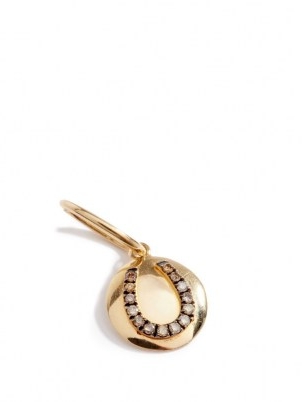 ROSA DE LA CRUZ Horseshoe diamond & 18kt gold charm ~ luxe charms ~ small round pendants ~ horseshoes