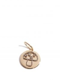 ROSA DE LA CRUZ Mushroom diamond & 18kt gold charm ~ womens fine jewellery ~ round pendants with diamonds ~ pendant charms
