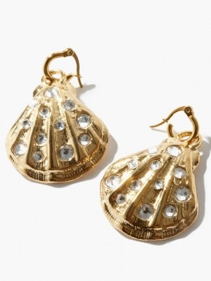BY ALONA Summer Nights crystal & gold-plated earrings / ocean inspired jewellery / shells - flipped
