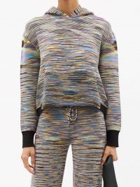 MISSONI Hooded striped wool-blend sweater / womens kangaroo pocket hoodies / women’s designer sweaters / women’s stylish knitted loungewear