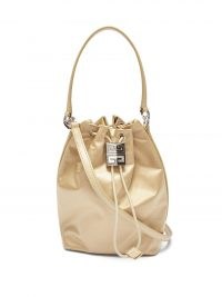GIVENCHY 4G Light satin bucket bag in beige | small drawstring bags