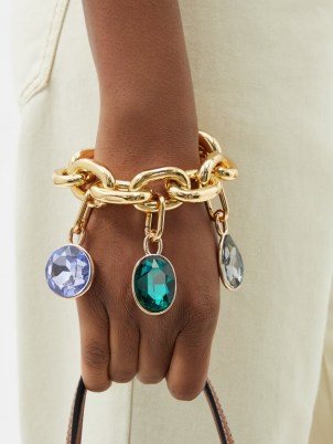 PACO RABANNE XL Link pendant bracelet ~ chunky crystal and chain bracelets ~ womens designer statement jewellery - flipped