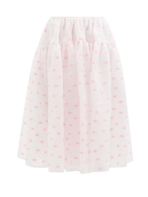 CECILIE BAHNSEN Rosie tiered floral-jacquard midi skirt | womens romantic style summer skirts