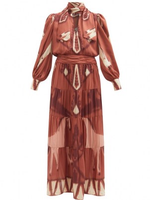 JOHANNA ORTIZ Deep Hope recycled-fibre satin maxi dress – ancient inspired animal prints – horse print dresses
