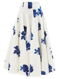 EMILIA WICKSTEAD Vonda godet-insert floral-print faille maxi skirt ~ flared hem skirts ~ romantic fashion