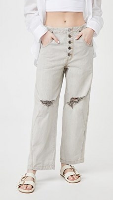 Rachel Comey Wilkes Denim Pants | womens ripped non stretch jeans - flipped