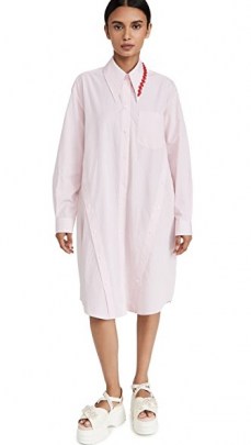 Simone Rocha Masculine Shirtdress with Button Placket Detail / womens longline cotton shirt dresses