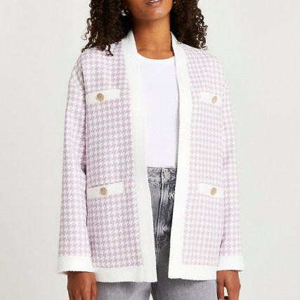 RIVER ISLAND Stone boucle button detail cardigan jacket