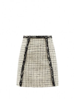 GIAMBATTISTA VALLI Braided bouclé-tweed mini skirt ~ womens French style clothing ~ classic textured A line skirts ~ chic designer fashion ~ women’s clothing classic
