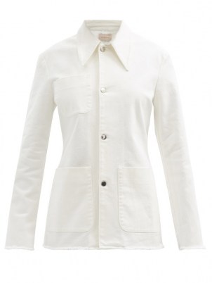 CHRISTOPHER KANE Patch-pocket organic-cotton twill jacket ~ womens shirt style jackets - flipped